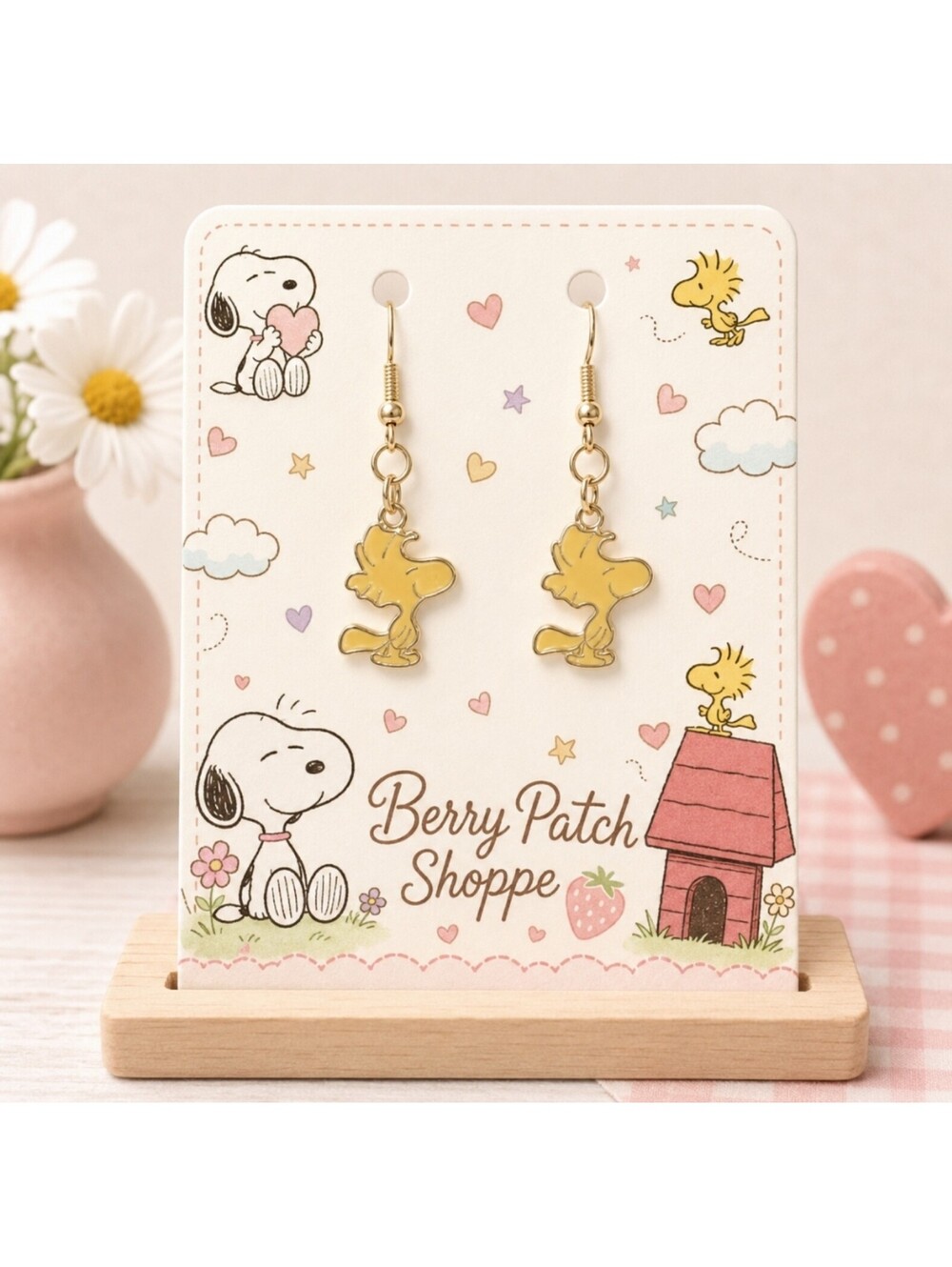 Peanuts Charlie Brown Snoopy Woodstock Hypoallergenic Earrings